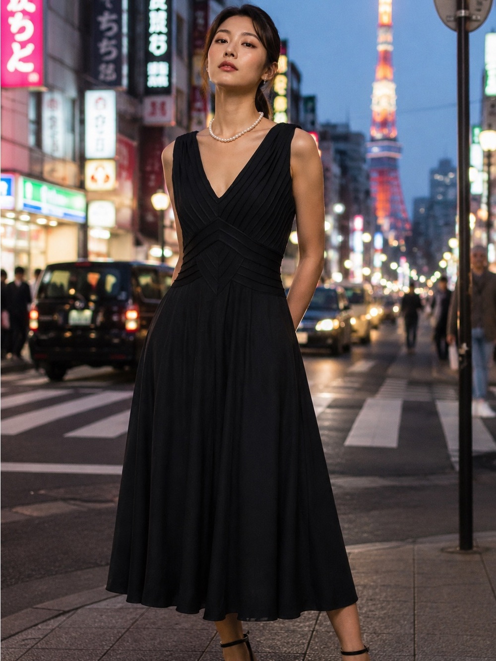 SUZY CHIN Jersey Knit Cocktail Evening Quiet Luxury Dress, 8